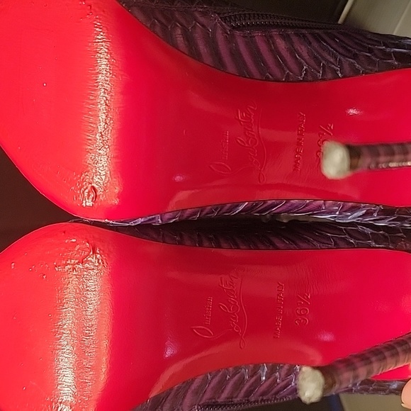 Christian louboutin, so kate booty 120 watersnake,purple,fushia and blue  sz36.5 - Picture 13 of 16
